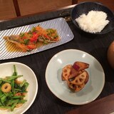 さつまいもとレンコンの甘酢炒め